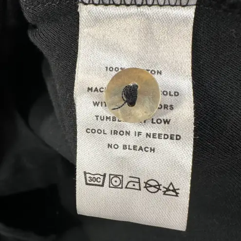 Lilla P Button Front Cardigan Tunic Top Women XL Black Cotton Long Sleeve Pocket