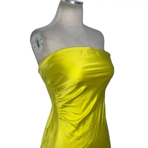 SER.O.YA Dalia Strapless Maxi Dress in Citric XSmall Womens Satin Cocktail Yellow Size XS