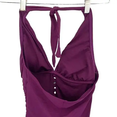Bleu Rod Beattie Womens Halter Twister Mio One-Piece Swimsuit Cherry Wine Size 4