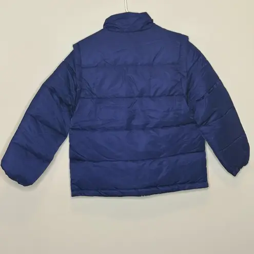 We Wore What Zip Off Sleeve Puffer Navy Jacket Womens Size Extra Small