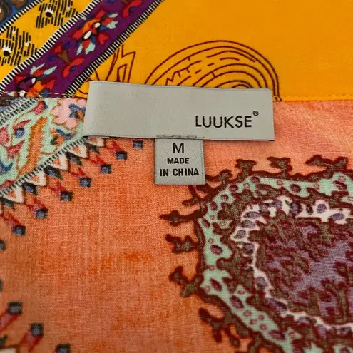 Vibrant Funky Colorful Patchwork Festival Wrap Skirt Pink Size M