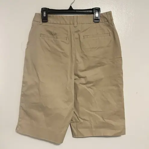 Jones New York  Signature Womens Size 4 Khaki Tan Shorts Long Bermuda