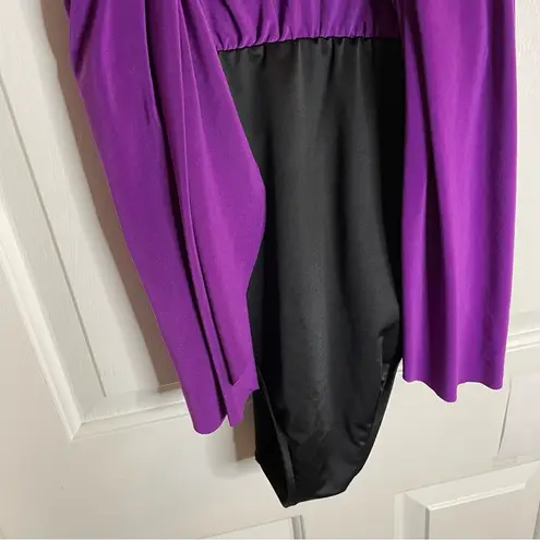 Magicsuit Black One Piece Swimsuit with Purple Drape Size 10