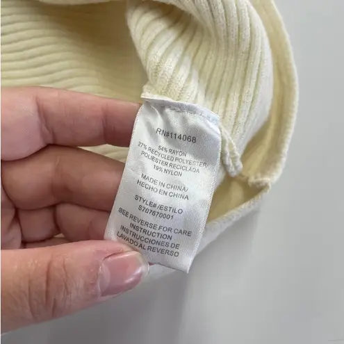 Love, Whit by Whitney Port Sweater Womens X Small Cream Crisscross Ribbed Knit Size XS
