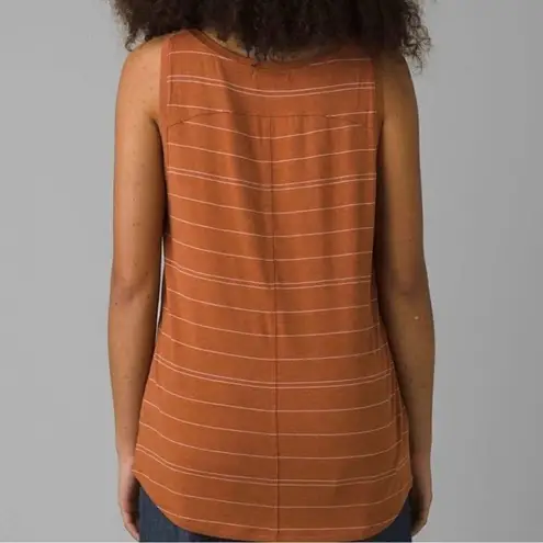 prAna NWT Foundation Scoop Neck Tank in Copper Heather Stripe - Size Small