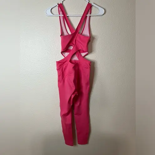 Free People FP movement Rise Pink Back It Up Jumpsuit Bodysuit NEW XS