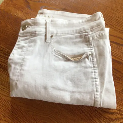White House | Black Market WHBM The Straight Denim Jeans in White sz 10 EUC