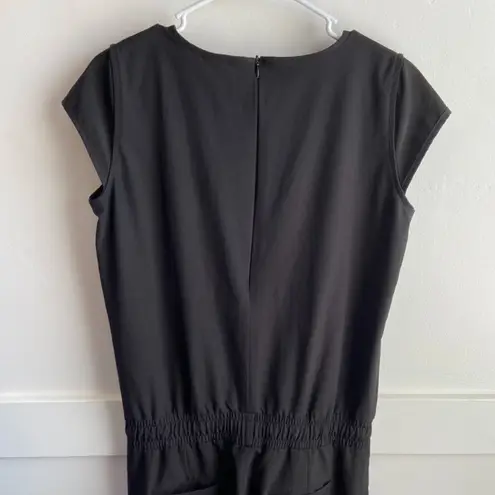 ALBION FIT Albion Black Cap Sleeve & Elastic Waist Jumpsuit