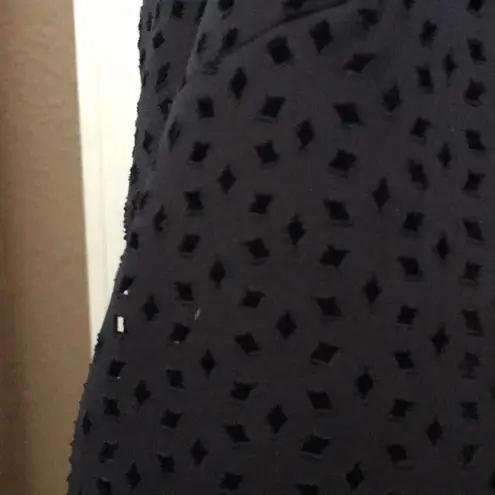 Thalia Sodi FINAL MARKDOWN NWT Eyelet-Overlay Scuba Sheath Black Lined Dress med