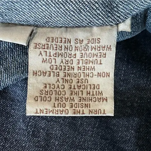 Vintage Y2K Butterfly Denim Jacket Large Embroidered Jean Blue