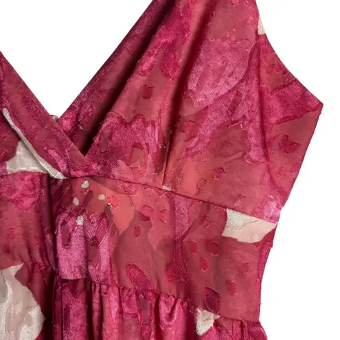 Slate + Willow Pink Floral Sleeveless Wide Leg V-Neck Jumpsuit Size 4