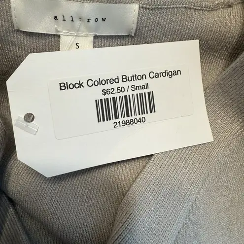 All:Row NWT Cardigan Sweater Women’s Small Color Block Gray Tan Butter Soft Warm