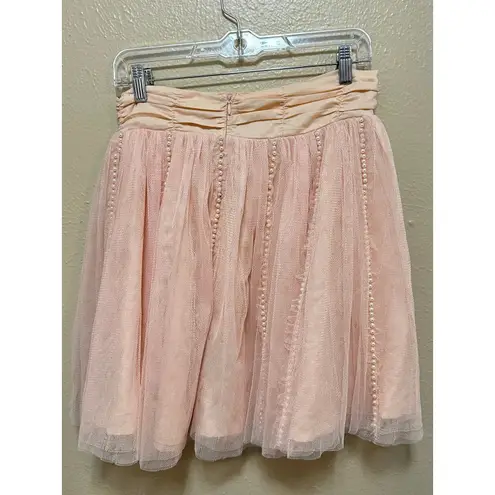 Twelve by Twelve Pink Tulle Pearl Embellished Mini Skirt L Size undefined