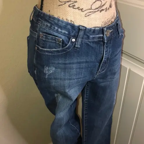 Paper Denim & Cloth Medium Blue Wash Distressed Look Jeans Size 29