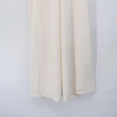 Dessy Collection Strapless Notch Crepe Jumpsuit Ivory White 3066 Wide Leg 10