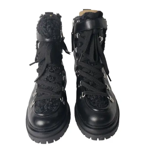 Circus by Sam Edelman Circus Sam Edelman Combat Boots Womens 7 Black Faux Leather Shearling Gretchen