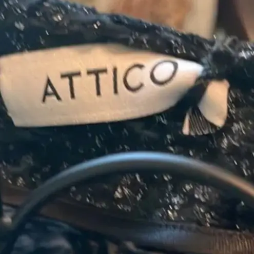 The Attico Woven Long Sleeve Blouse Black size 8 Size M