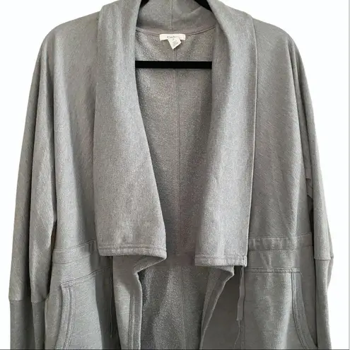 Caslon Cinch Waist Jersey Knit Gray Cardi Size Lg