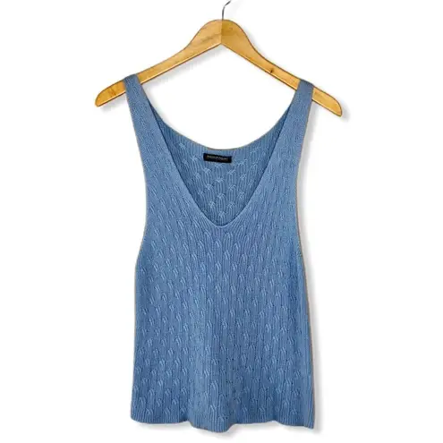 American Apparel  Cable Knit Breezy Blue Tank Top