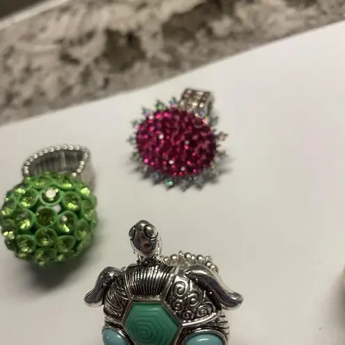 Adjustable Or Stretchy Statement Rings Lot Of 5