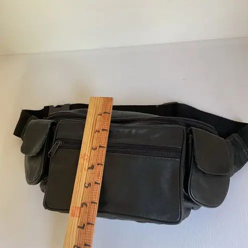 Retro Genuine Leather Fanny Pack – Black