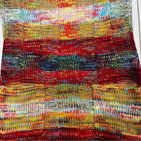 Ultra Flirt  Y2K Rainbow Knit Crochet Long Sleeve Dress