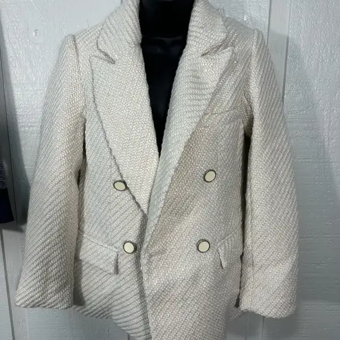 VERO MODA Women's Tweed Double-Breasted Blazer Size 4 EUC