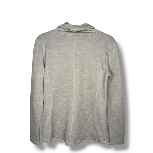 Khul Women's Quilted Cowl Neck Long Sleeve Sweatshirt Cozy Casual Top Tan Size undefined