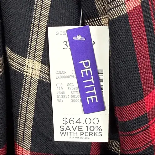 Catherines Cardigan Women 3XWPRed Black Plaid Long Sleeve Open Front Classic NWT