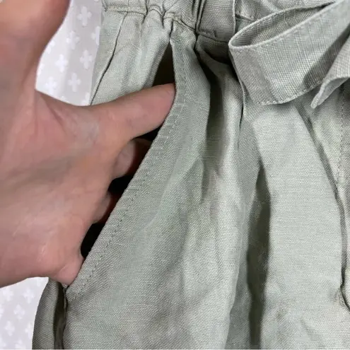 Wilfred Light Green Linen Tie Waist Shorts