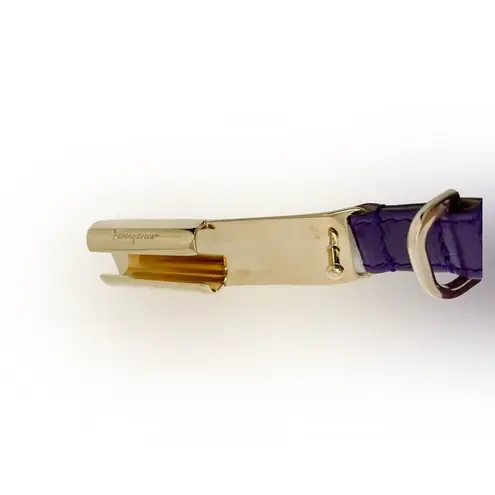 Salvatore Ferragamo Purple Leather Slide & Post Belt size 95cm Large L/XL