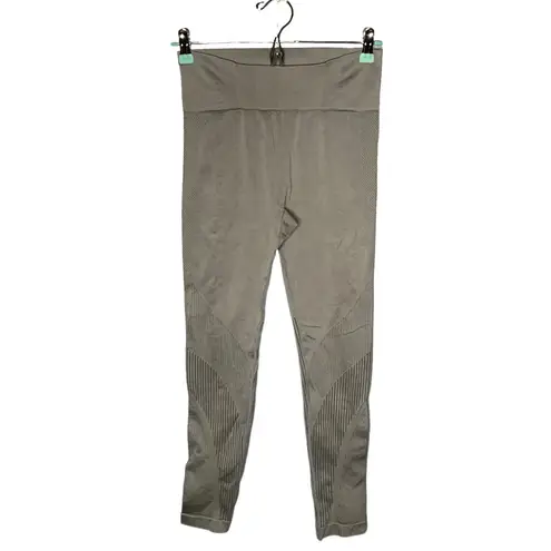 Zyia Active Women's Gray Seamless Grid High Rise Compression Leggings Size Large