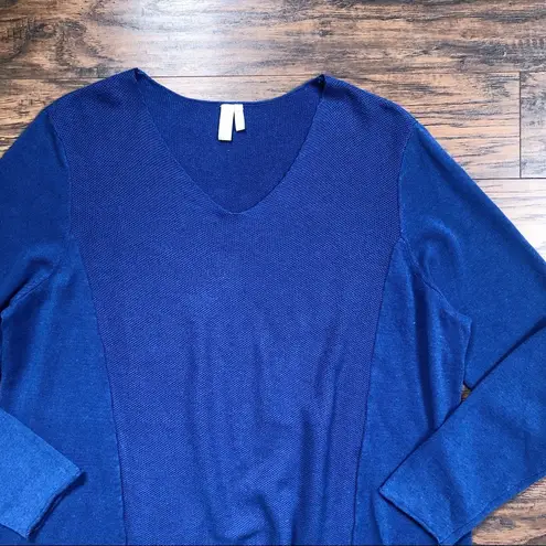 Sahalie • Your Best Bet lightweight sweater blue pullover linen cotton knit Size 1X