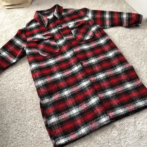 ZARA flannel plaid jacket coat, size medium