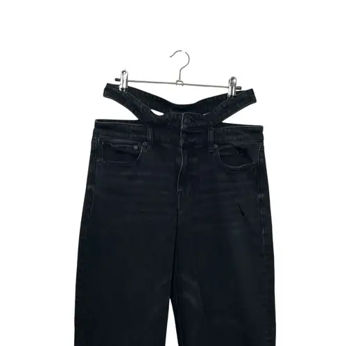 American Eagle  Baggy Straight CutOut Super Hi Rise Jean Black Women’s Size 6 S