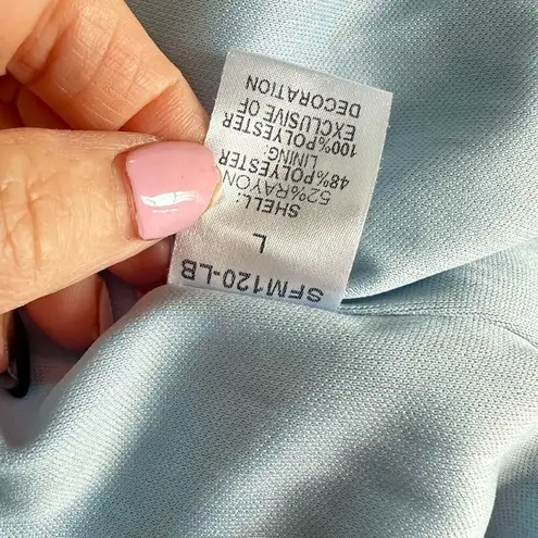 THML Blue Embroidered Trim Aztec Sleeveless Shift Dress Size Large Boho Flowy