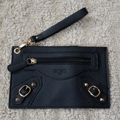 BCBG Black Wrislet Pleather Prom Homecoming