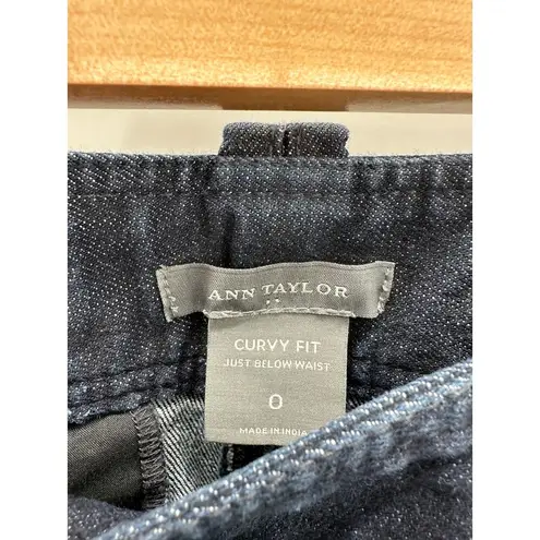Ann Taylor Factory Jeans Women 0 Blue Dark Wash Denim Curvy Fit Just Below Waist