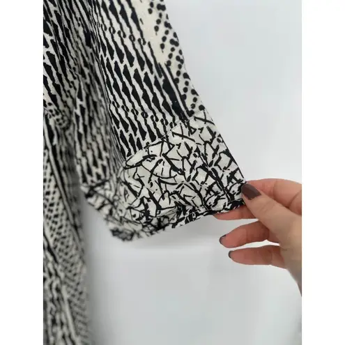 Soft Surroundings Raven Shift Dress Size 1X Rayon Raven Henley Button Abstract