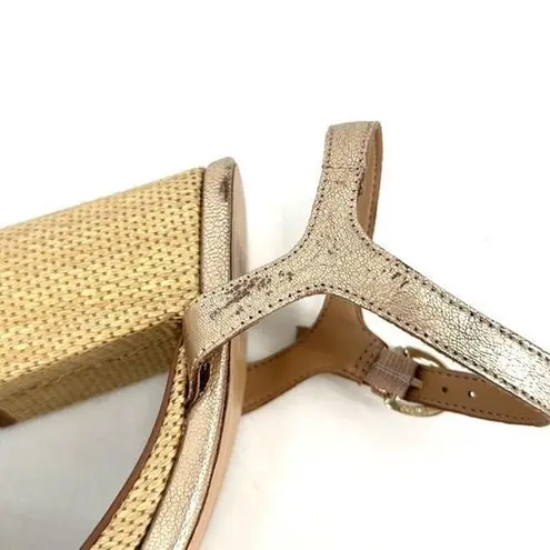 Naturalizer Women's Pandora Braided Ankle Strap Platform Heels Soft Gold Size 8