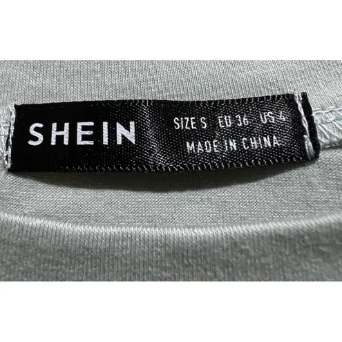 SheIn  Crop Top Short Sleeve, Blue ~ Light Green~ Size Small