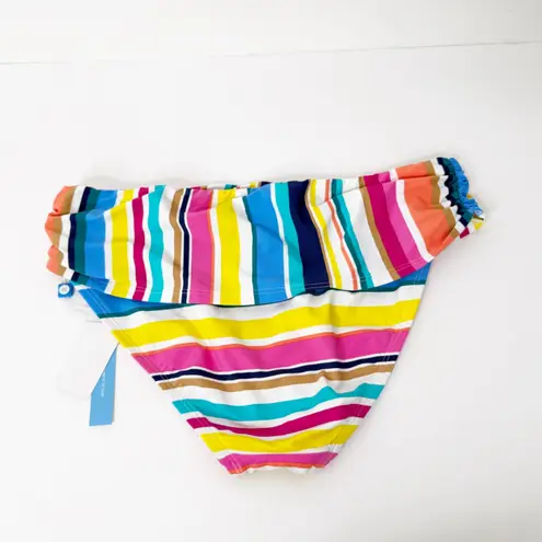 Bleu Rod Beattie NWT BLEU ROD BETTIE | Multi Color Stripe Sarong Waist Bikini Bottom Sz. 10