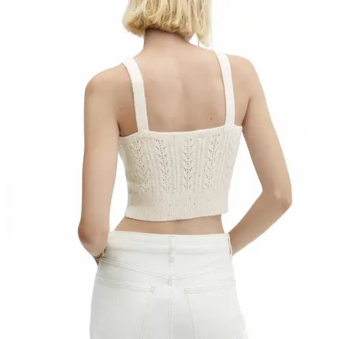 Mango  Knit Sequin Tank & Cardigan Sweater Set Billy NWT Ecru Cream XL - Image 2