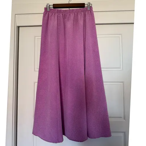 Y2K Vintage Reversible sz M Womens Polkadot Floral High Waist ALine Maxi Skirt Purple Size M