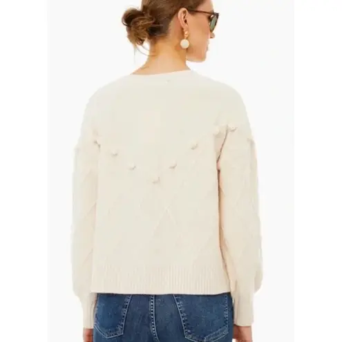 Tuckernuck Pomander Place Pam Pom Pom Argyle Sweater in Cream, Size Large