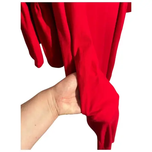 Agnes & Dora Red Holiday Smocked Sleeve Dress Women's Size S Polyester Spandex