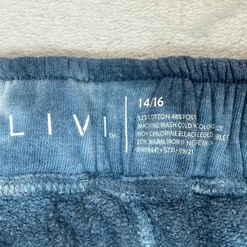LIVI Tie Dye Lounge Pants Comfy Casual Sweatpants Blue White Women's Size 14/16 Blue