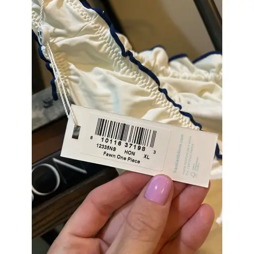 Frankies Bikinis Fawn Ruffle One Piece Swimsuit Honeymoon Phase Womens Size XL White - Image 10