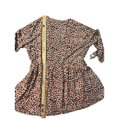 NWT Maverick Oversized Pink Leopard Print Babydoll Dress Size Medium