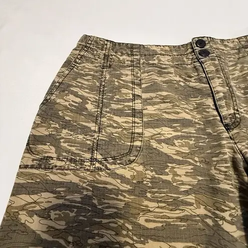 Allison Brittney Women's 5' Camo Khaki Chino Shorts Deep Pockets Sz 14 #F3537 #
